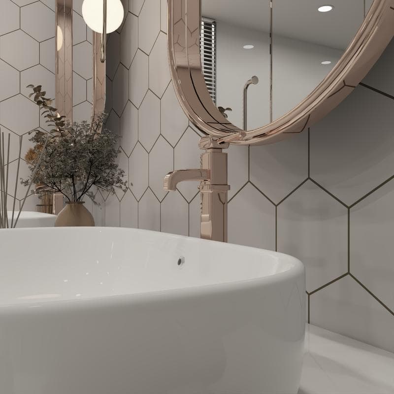 Marquise Hexagon Gris Matte 5x6 - Image 8