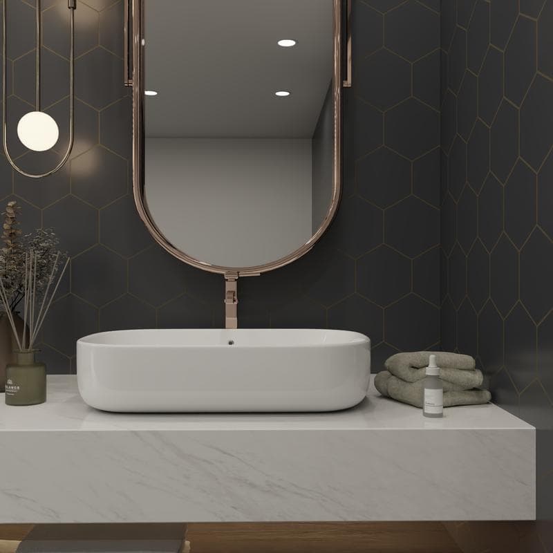 Marquise Hexagon Negro Matte 5x6 - Image 2