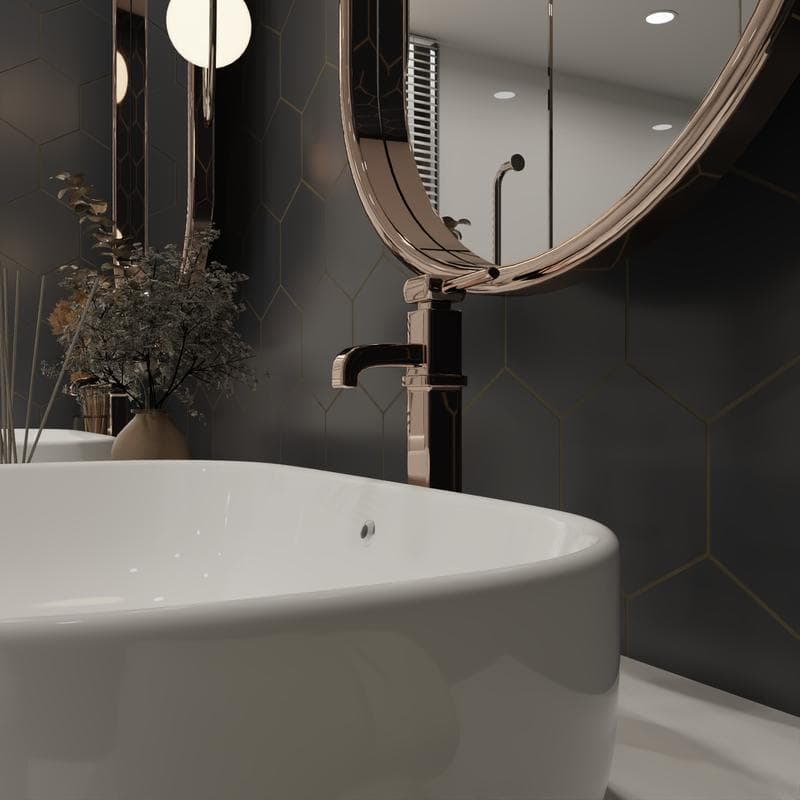 Marquise Hexagon Negro Matte 5x6 - Image 8