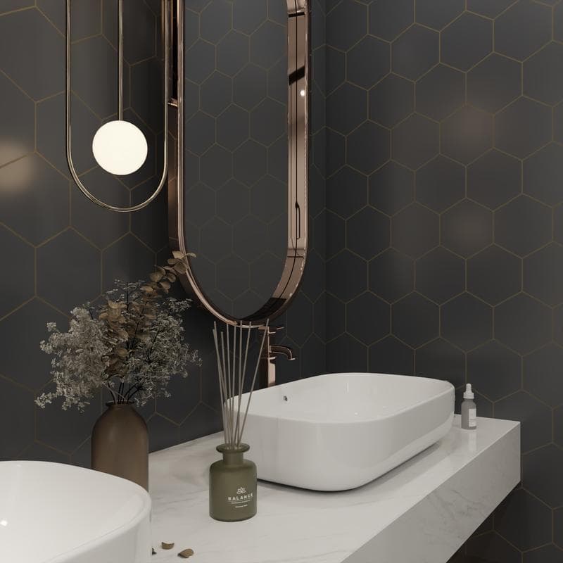 Marquise Hexagon Negro Matte 5x6 - Image 7