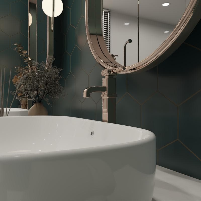 Marquise Hexagon Verde Matte 5x6 - Image 8