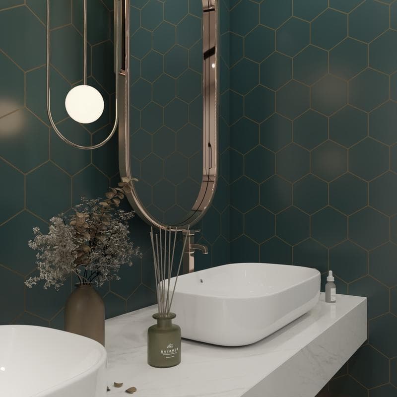 Marquise Hexagon Verde Matte 5x6 - Image 7