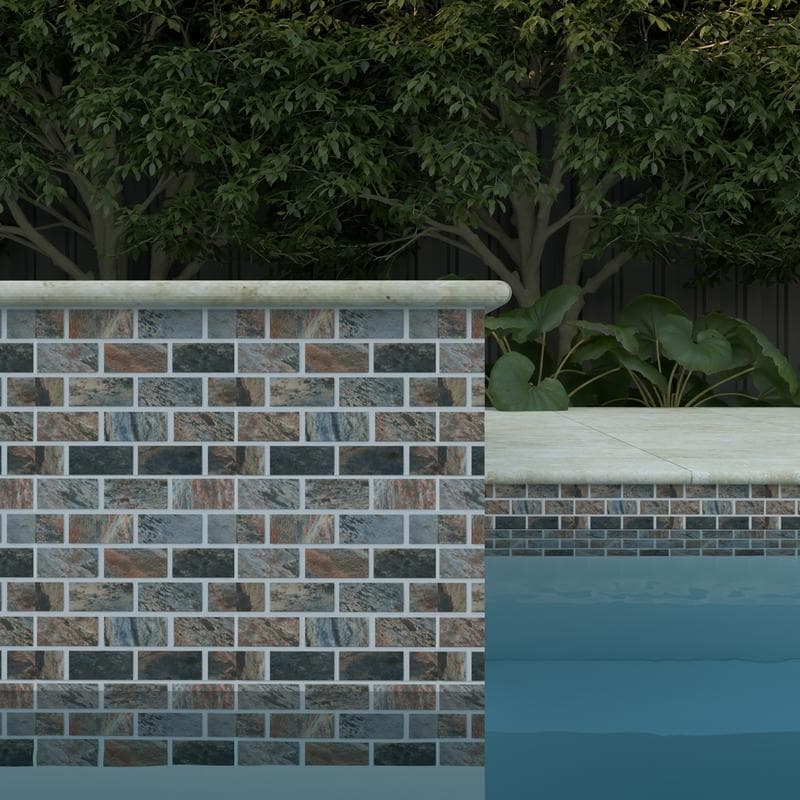 Aquabella Nevada Mohave 1x2 Porcelain Mosaic 12"x12" Pool Tile - Image 7