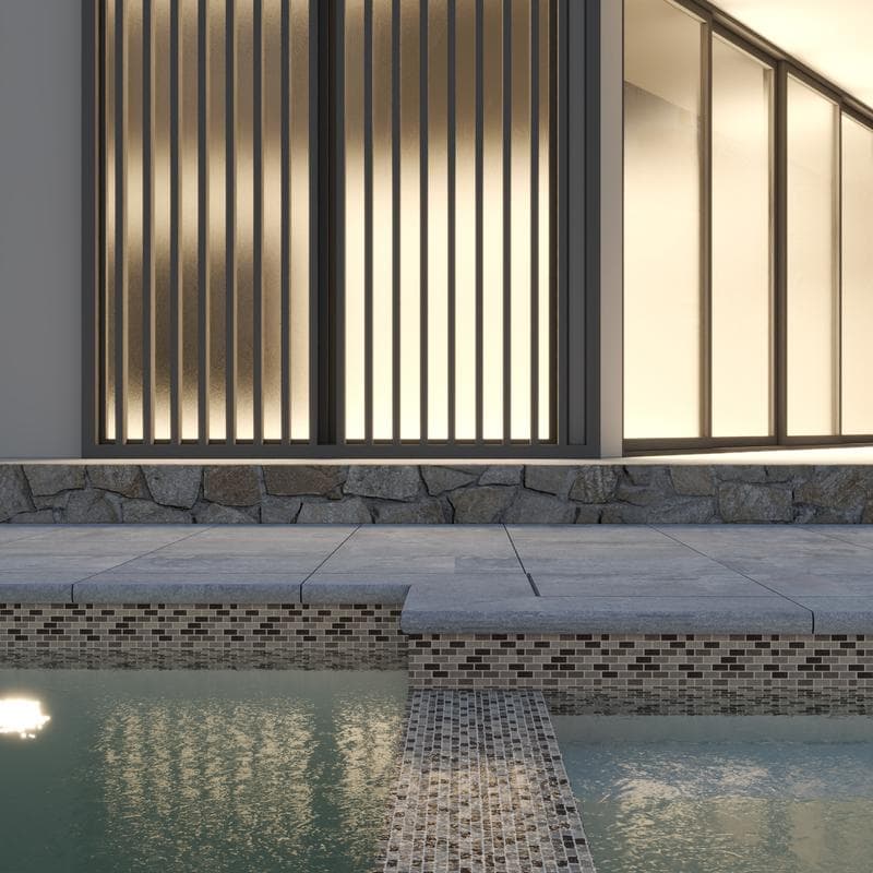 Aquabella Stone Age Broken 1x2 Porcelain Mosaic 12"x12" Pool Tile - Image 12