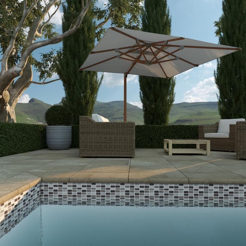 Aquabella Stone Age Straight 1x2 Porcelain Mosaic 12"x12" Pool Tile - Image 6