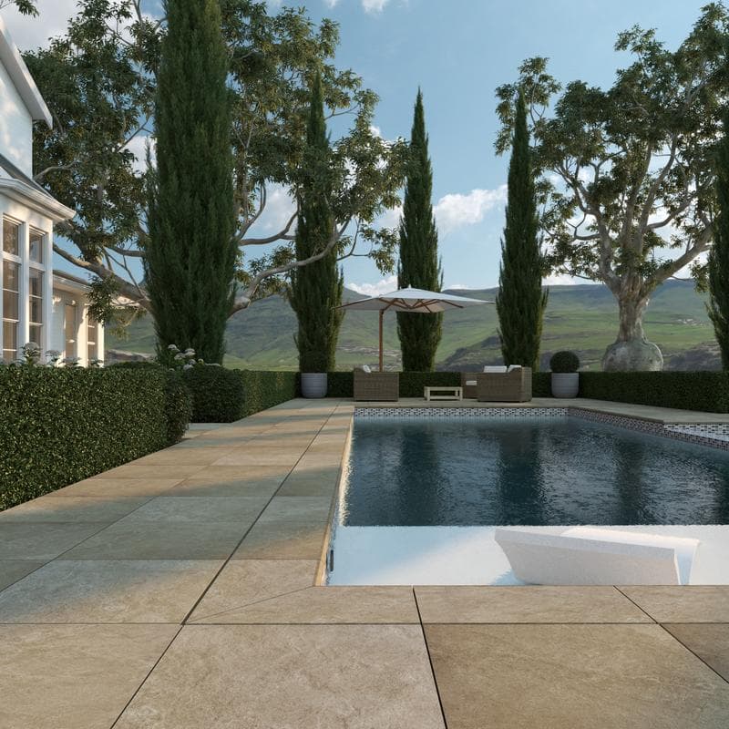 Aquabella Stone Age Straight 1x2 Porcelain Mosaic 12"x12" Pool Tile - Image 7