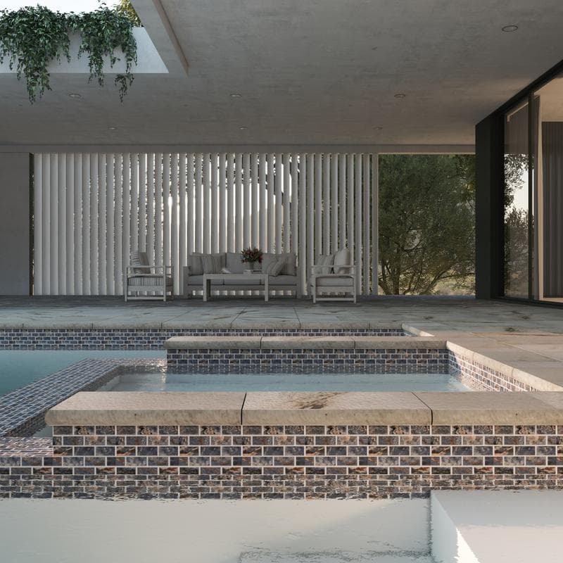 Aquabella Rivers Delaware 1x2 Porcelain Mosaic 12"x12" Pool Tile - Image 6