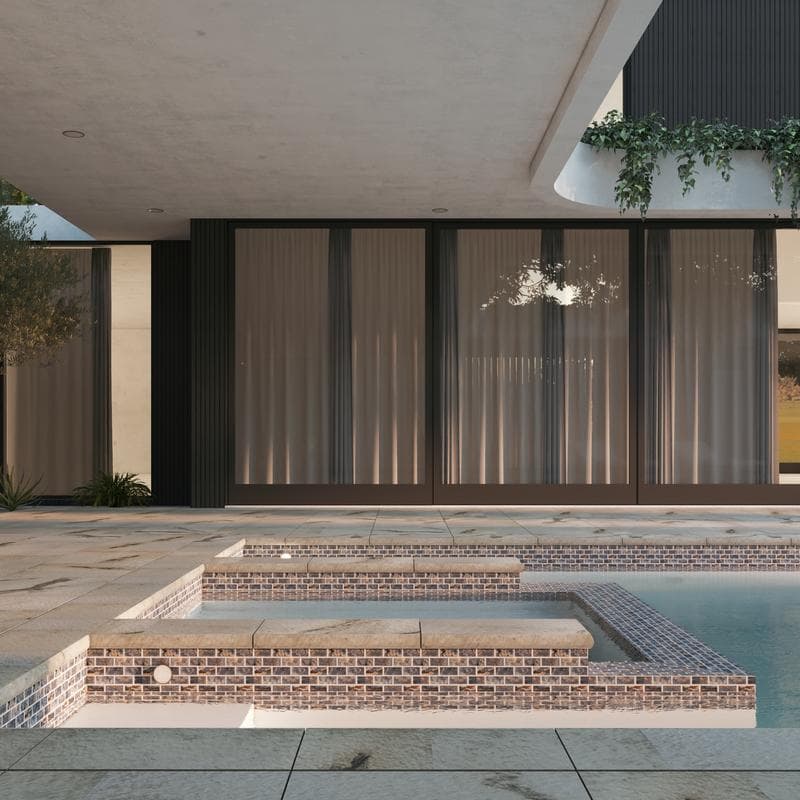 Aquabella Rivers Delaware 1x2 Porcelain Mosaic 12"x12" Pool Tile - Image 4