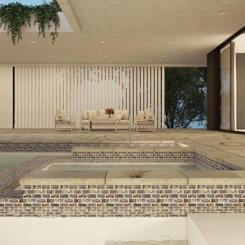 Aquabella Rivers Delaware 1x2 Porcelain Mosaic 12"x12" Pool Tile - Image 14