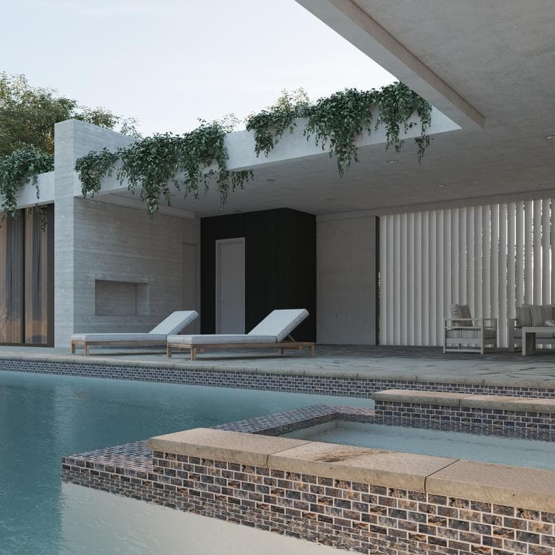 Aquabella Rivers Delaware 1x2 Porcelain Mosaic 12"x12" Pool Tile - Image 9