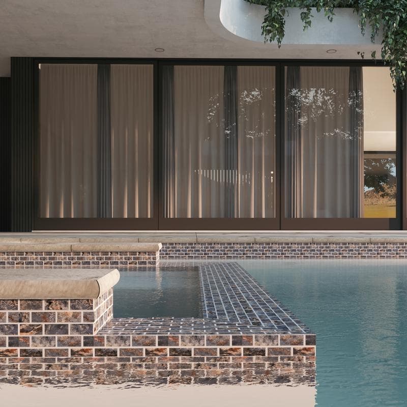 Aquabella Rivers Delaware 1x2 Porcelain Mosaic 12"x12" Pool Tile - Image 7