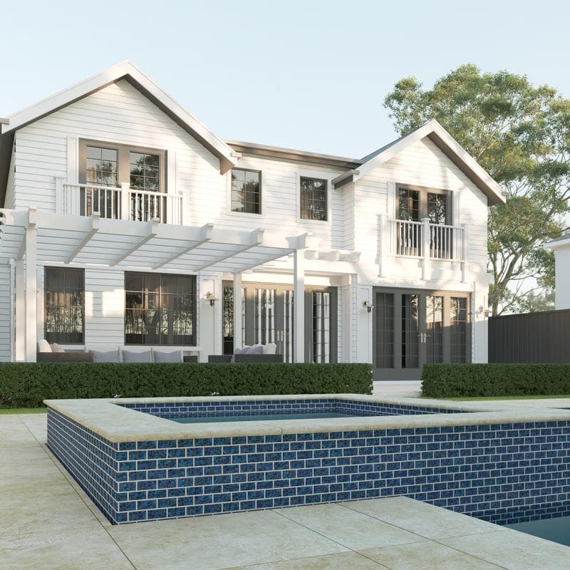 Aquabella Timeless Blue Allure 1x2 Porcelain Mosaic 12"x12" Pool Tile - Image 5