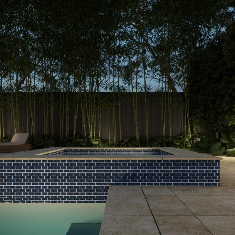 Aquabella Timeless Blue Allure 1x2 Porcelain Mosaic 12"x12" Pool Tile - Image 13