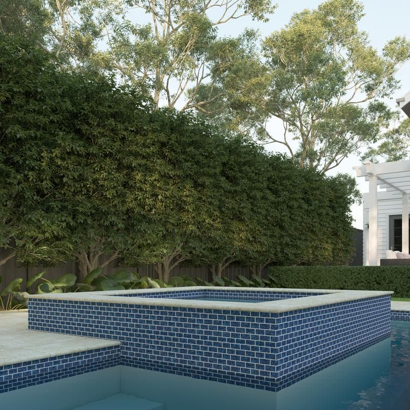 Aquabella Timeless Blue Allure 1x2 Porcelain Mosaic 12"x12" Pool Tile - Image 6