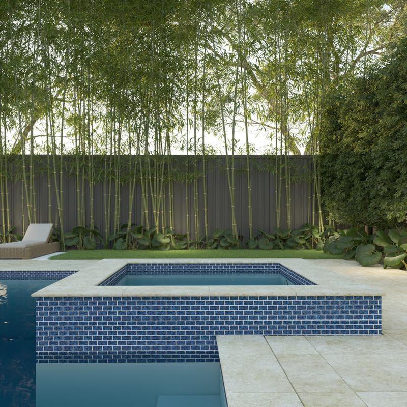 Aquabella Timeless Blue Allure 1x2 Porcelain Mosaic 12"x12" Pool Tile - Image 4