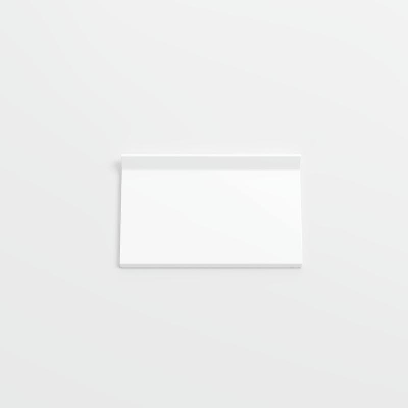 Mood Bright White Ice 3 3/4 x 6 Cove - Flat Top - Image 1