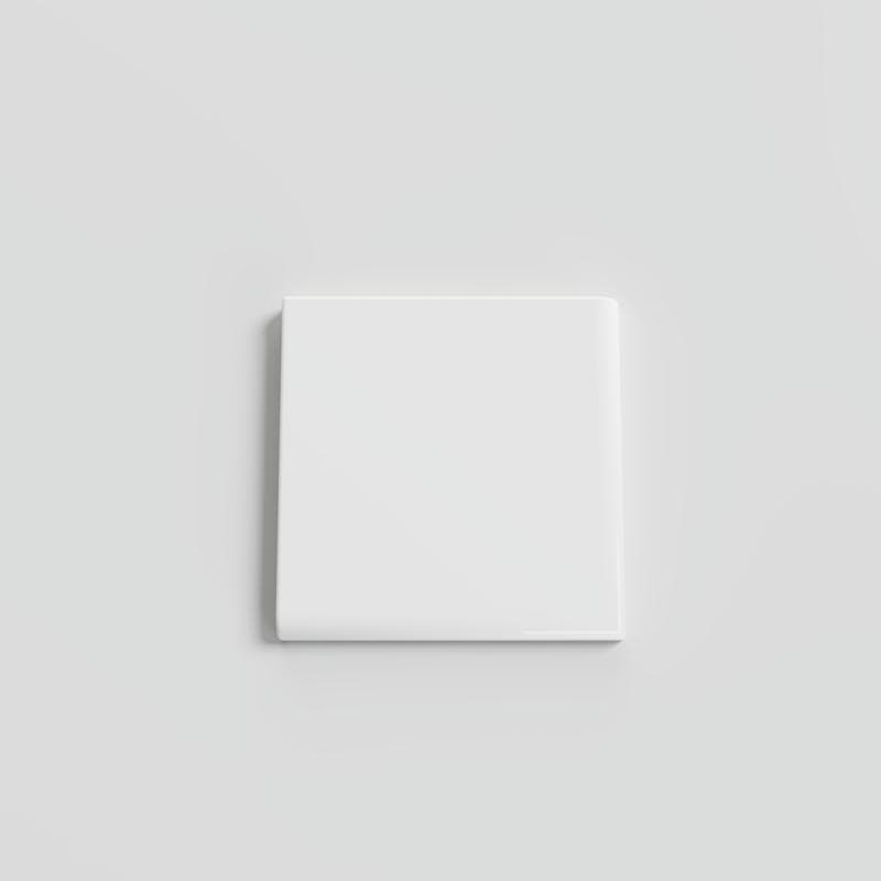 Mood Bright White Ice 3x3 Single Bullnose Corner - Image 1