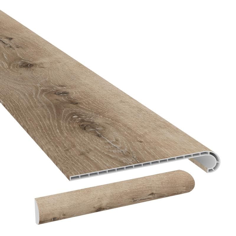 Aged Hickory Vinyl Stair Tread w/ Cap - Image 1