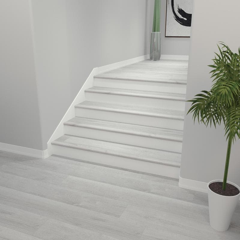 White Aspen Cali Vinyl Stair Nosing Overlap - Image 2