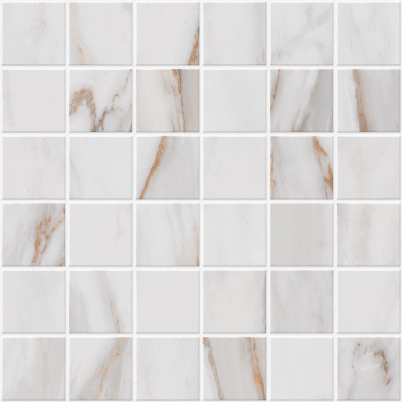 Calacata Gold Unpolished 12x12 Mosaic - Image 1