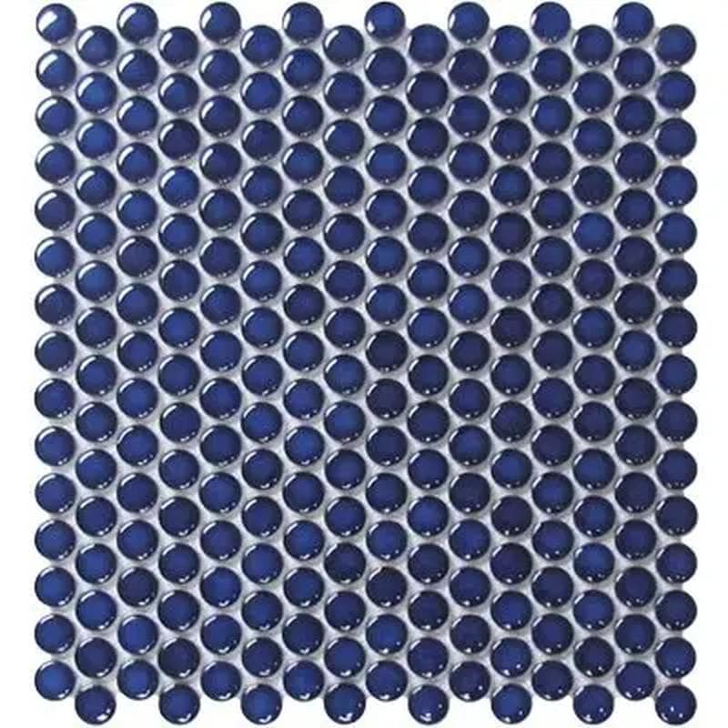 CC Mosaics Bright Cobalt Penny Round 12x12 Mosaic - Image 1