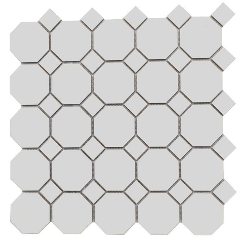 CC Mosaics Bright White Penny Round 12x12 Mosaic - Image 1