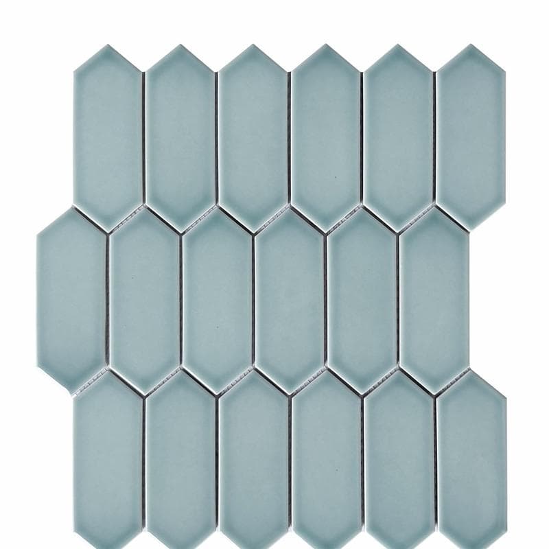 CC Mosaics+ Bright Celest Picket 12x12 Mosaic - Image 1