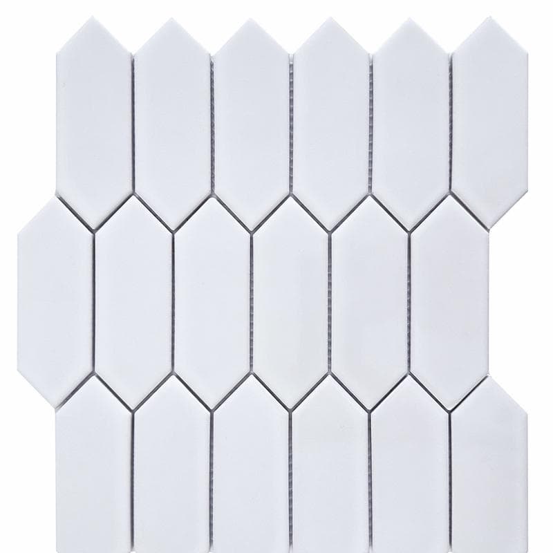 CC Mosaics+ Bright White Picket 12x12 Mosaic - Image 1