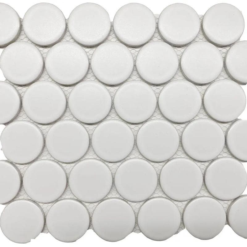 CC Mosaics+ Matte 2" White Dots Mosaic - Image 1