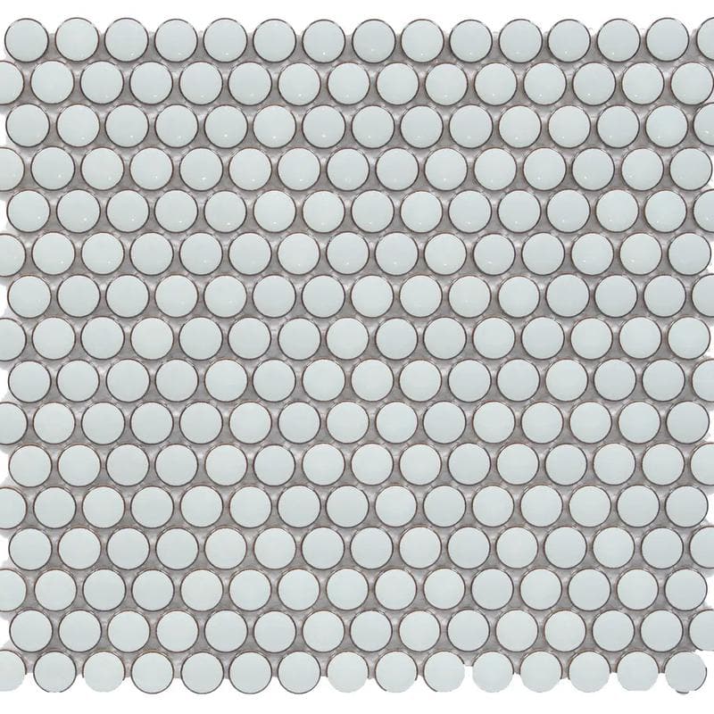 CC Mosaics+ Bright Mint Green Penny Round 12x12 Mosaic - Image 1