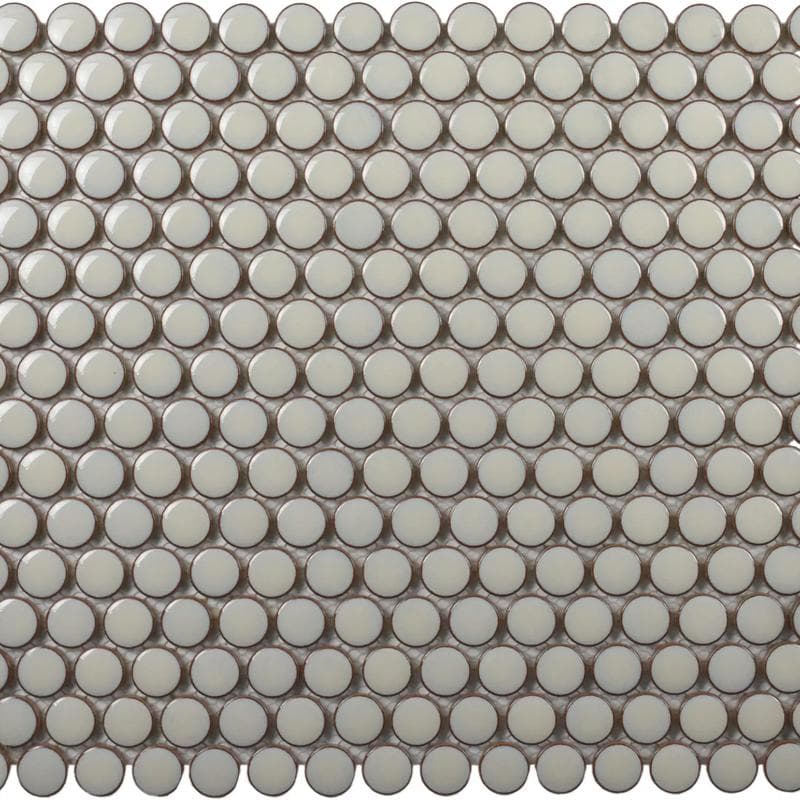 CC Mosaics+ Bright Cream Penny Round 12x12 Mosaic - Image 1