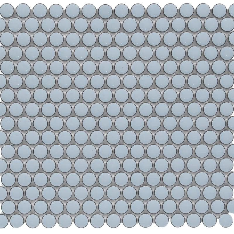 CC Mosaics+ Bright Sky Blue Penny Round 12x12 Mosaic - Image 1