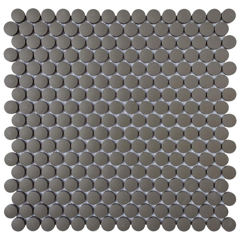 CC Porcelain Taupe Penny 12x12 Mosaic - Image 1