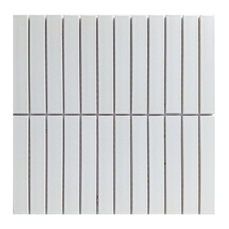 CC Porcelain White Stacked 12x12 Mosaic - Image 1