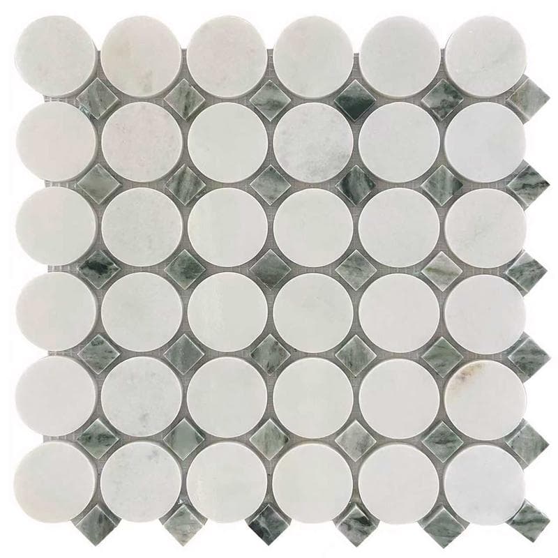 Rockart Green Mix Circle 12x12 Mosaic - Image 1