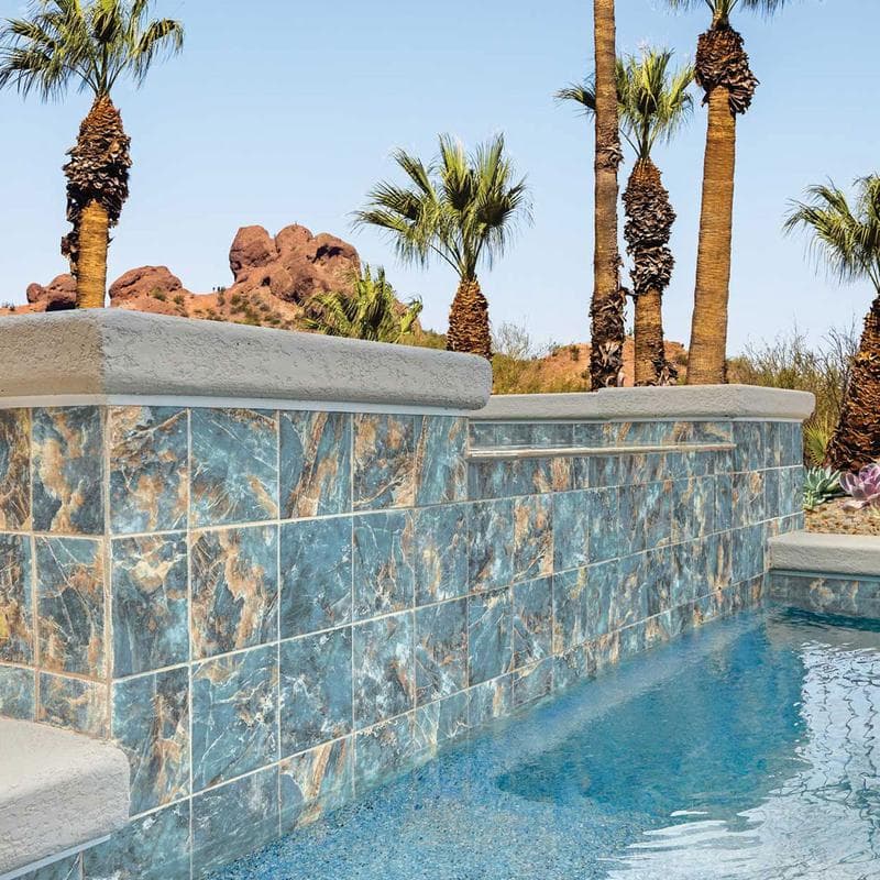 Aquabella Himalaya Tibet 6x6 Porcelain Bullnose Pool Tile - Image 3