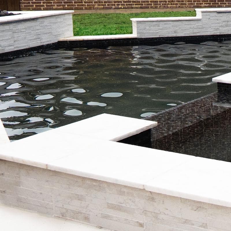 Aquabella Tivoli White 6x24 Porcelain 12"x12" Pool Tile - Image 3