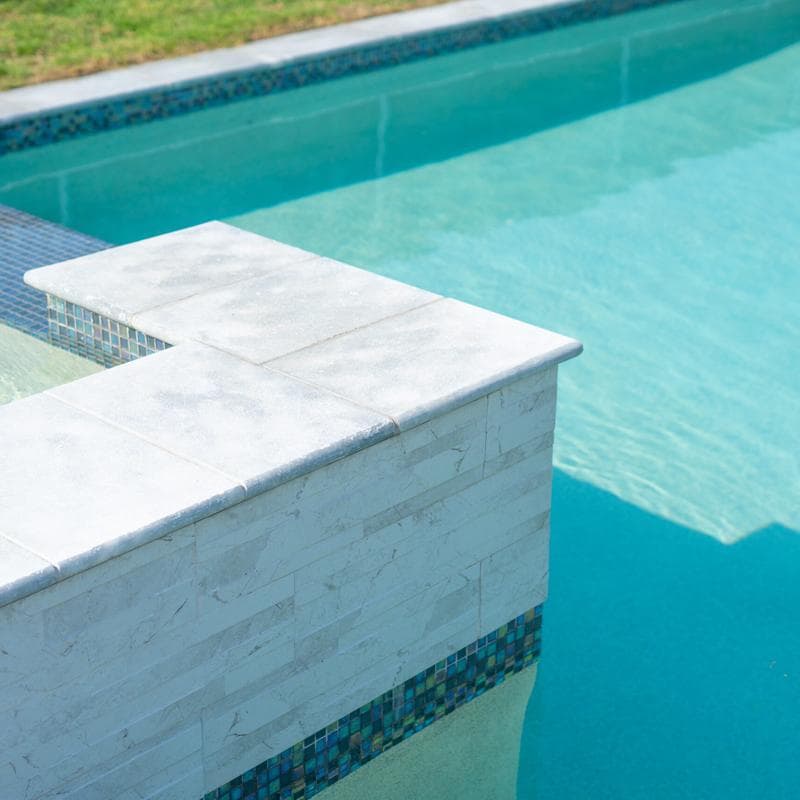 Aquabella Tivoli White 6x24 Porcelain 12"x12" Pool Tile - Image 4