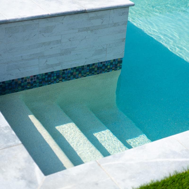 Aquabella Tivoli White 6x24 Porcelain 12"x12" Pool Tile - Image 7