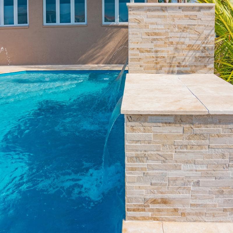 Aquabella Petra Beige 6x24 Porcelain 12"x12" Pool Tile - Image 4