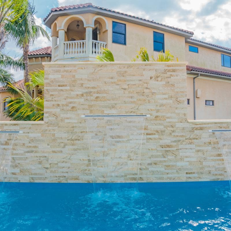 Aquabella Petra Beige 6x24 Porcelain 12"x12" Pool Tile - Image 5