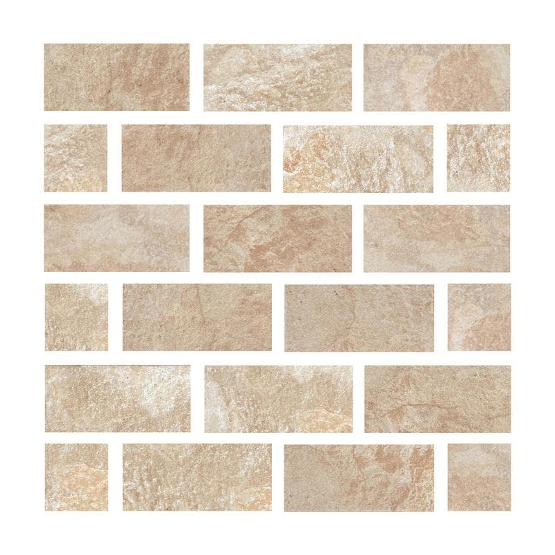 Aquabella Slate Gold Coast 1x2 Porcelain Mosaic 12"x12" Pool Tile - Image 1