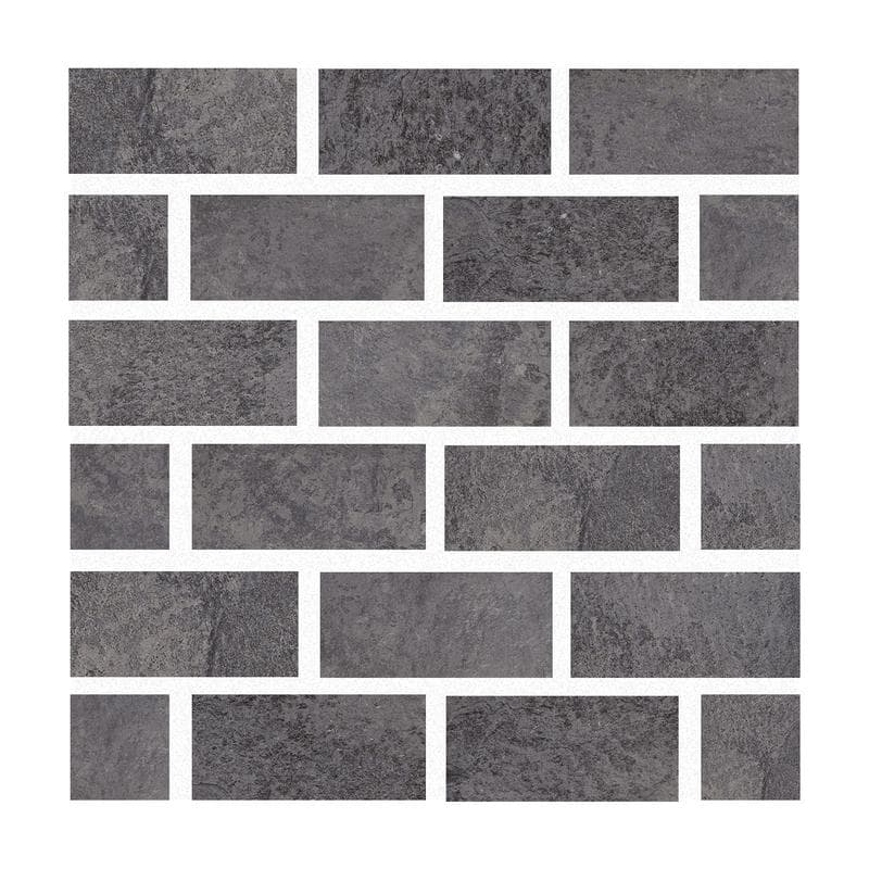 Aquabella Slate Dark Pearl 1x2 Porcelain Mosaic 12"x12" Pool Tile - Image 1