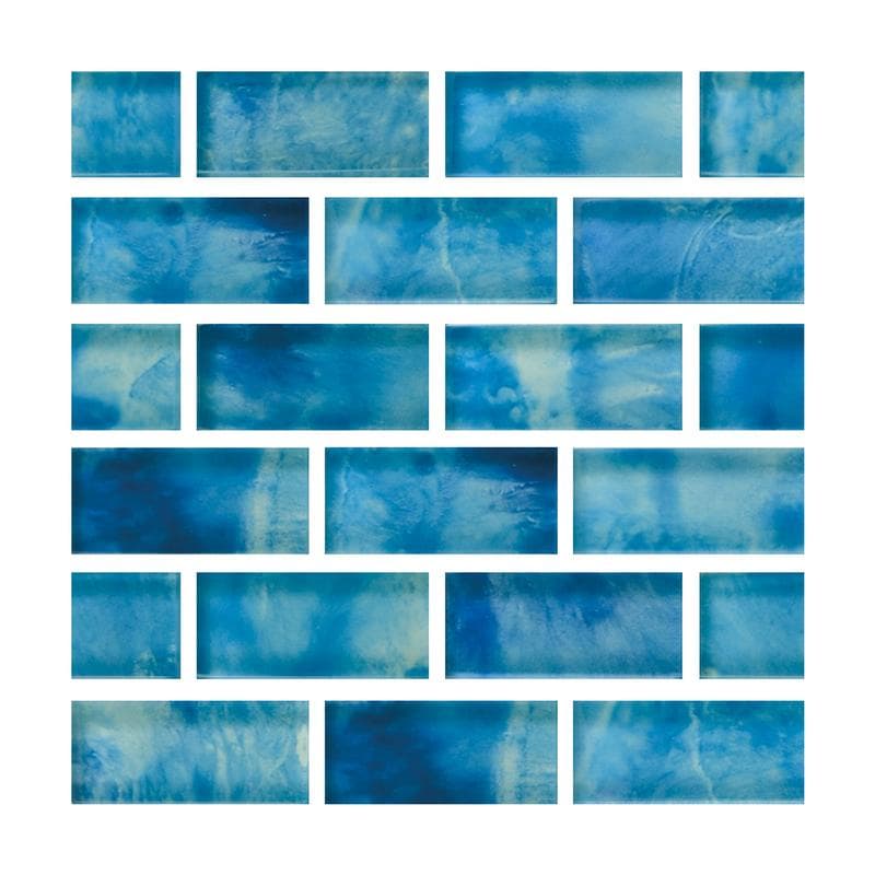 Aquabella Flora Laurel 1x2 Glass Mosaic 12"x12" Pool Tile - Image 1
