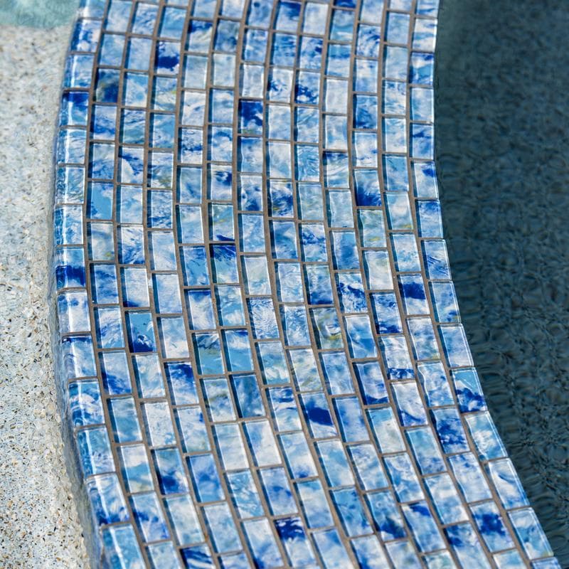 Aquabella Espania Alicante 1x2 Glass Mosaic 12"x12" Pool Tile - Image 2