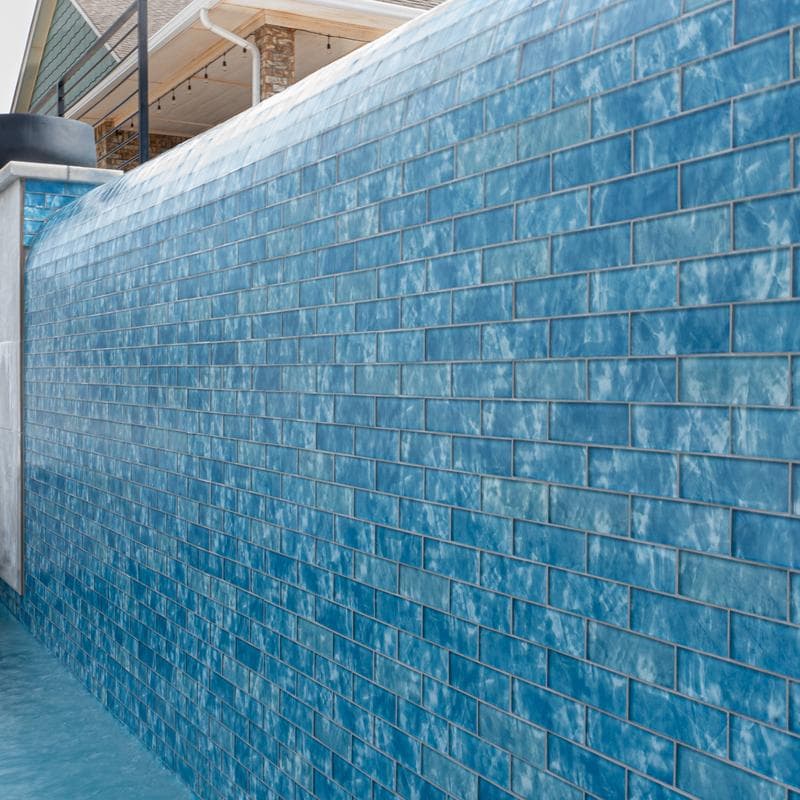 Aquabella Britannia Cathedral 2x6 Glass Mosaic 12"x12" Pool Tile - Image 3