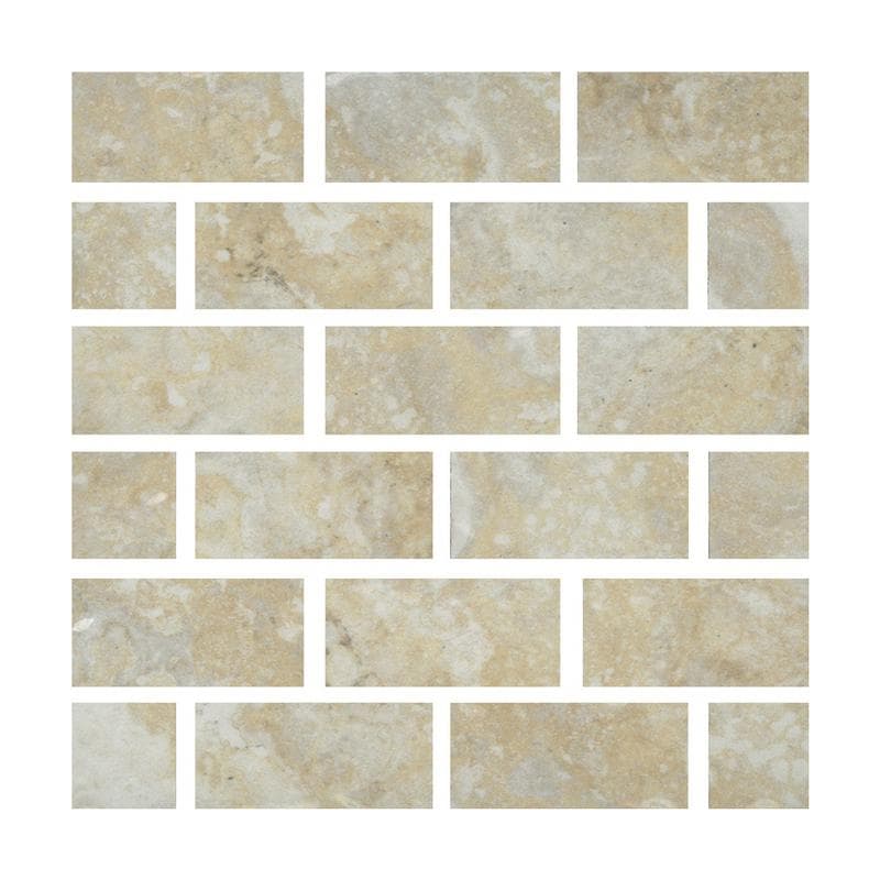 Aquabella Monticello Avorio 1x2 Porcelain Mosaic 12"x12" Pool Tile - Image 1
