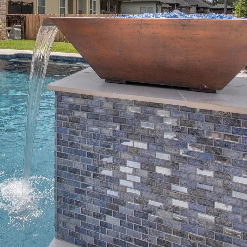 Aquabella Manhattan Grand Central 1x2 Glass Mosaic 12"x12" Pool Tile - Image 2