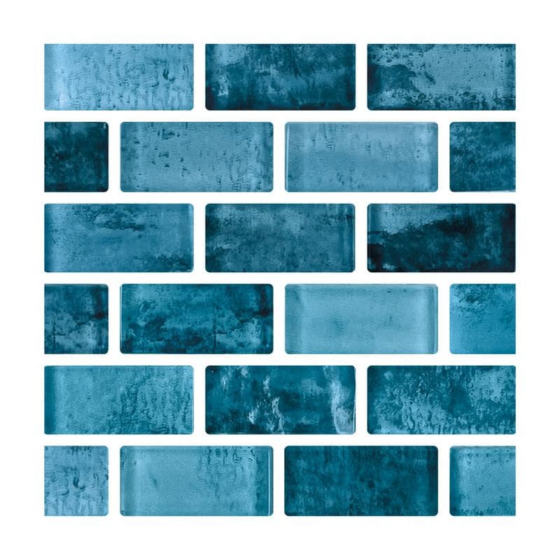 Aquabella Manhattan Broadway 1x2 Glass Mosaic 12"x12" Pool Tile - Image 1