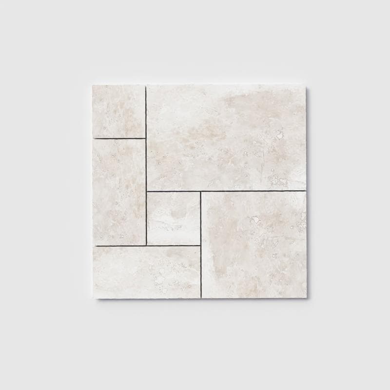 Cordoba Cream (Light/Ivory) Travertine Field Tile French Pattern - Image 1